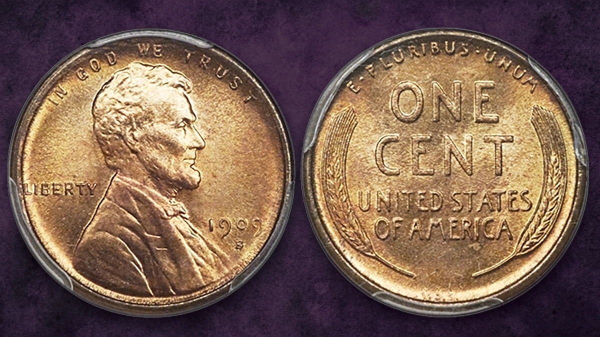 1909-S wheat penny without VDB initials showing S mint mark below date and clean reverse bottom